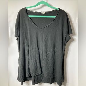 Ribbed - V-Neck Tee - Plus